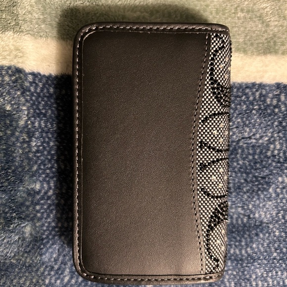 Coach Essential Slim Card Case In Black Crystal Signature Jacquard - Picture 3 of 5